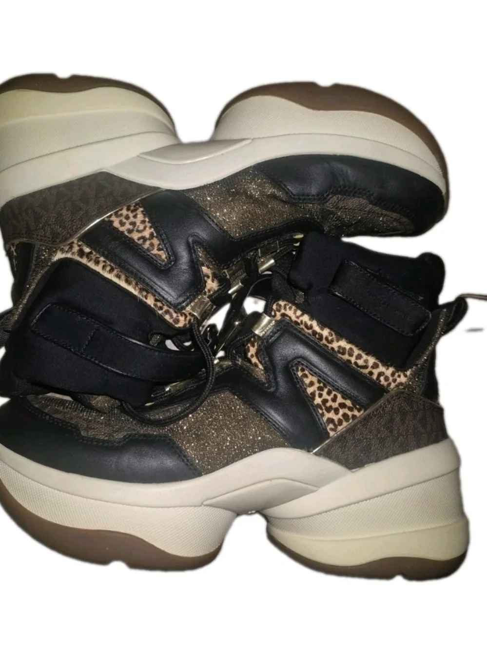 Michael Kors Kids' Gold Glitter High-Top Sneakers